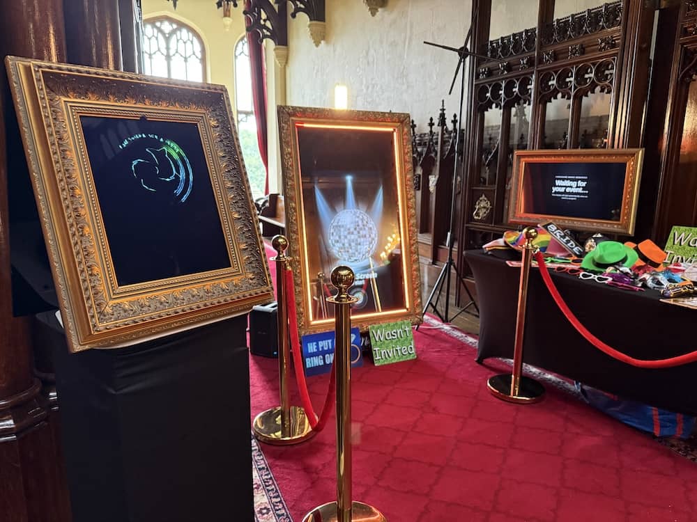 Yorkshire Magic Mirror setup at Allerton Castle Wedding Fayre