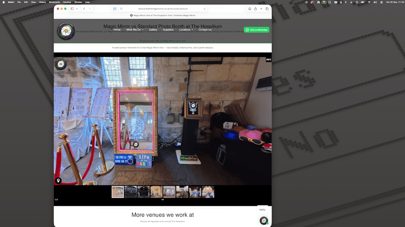 VenView venue page on a mobile device