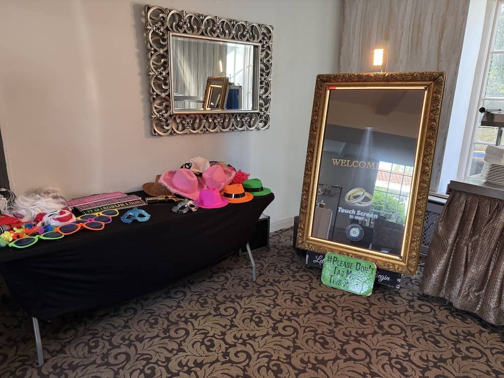 Magic Mirror setup opposite the bar in the Walshford Suite