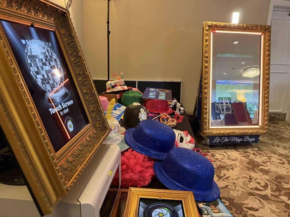 Magic Mirror and Magic Mini setup at The Bridge wedding open evening