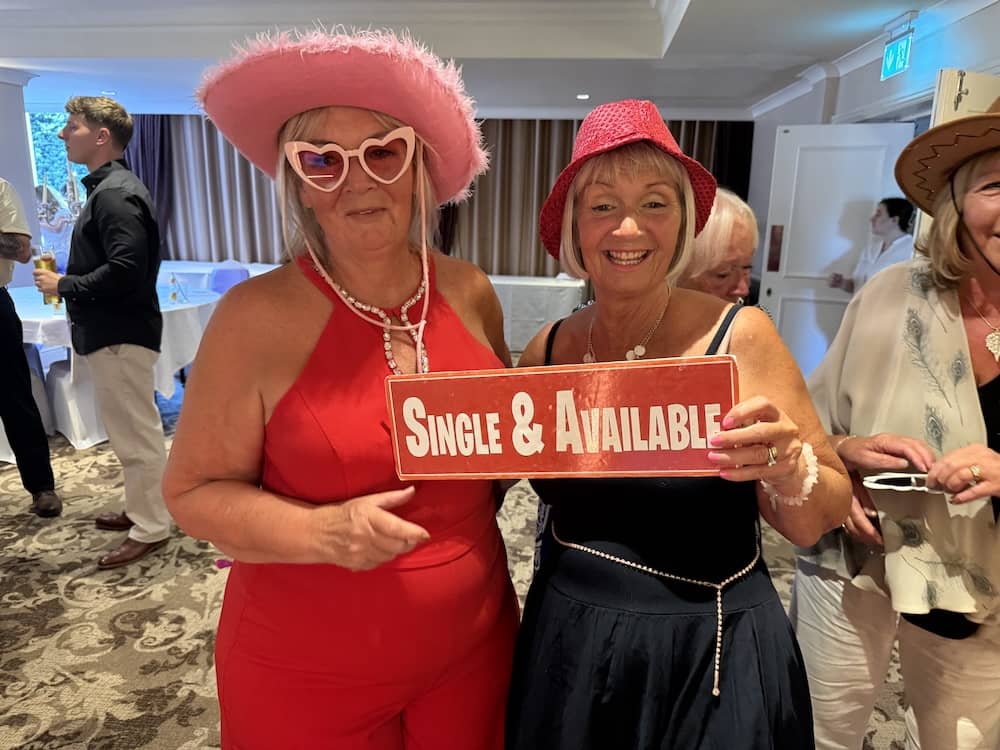 Guests enjoying the Magic Mirror at Katie and Josef's wedding