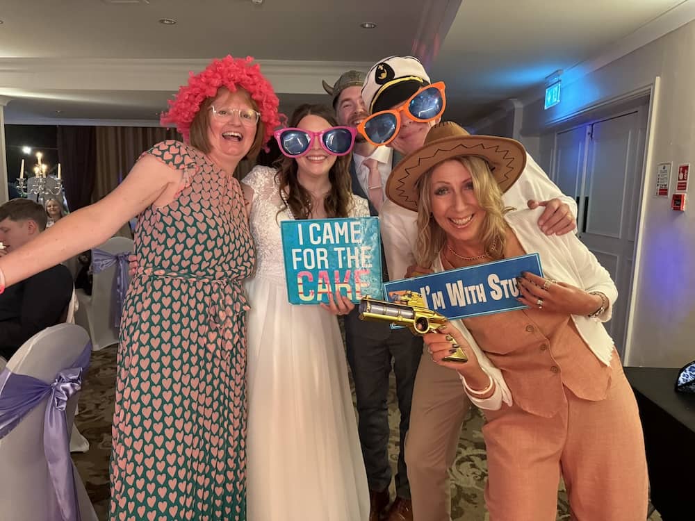 Wedding guests using the Magic Mirror at The Bridge