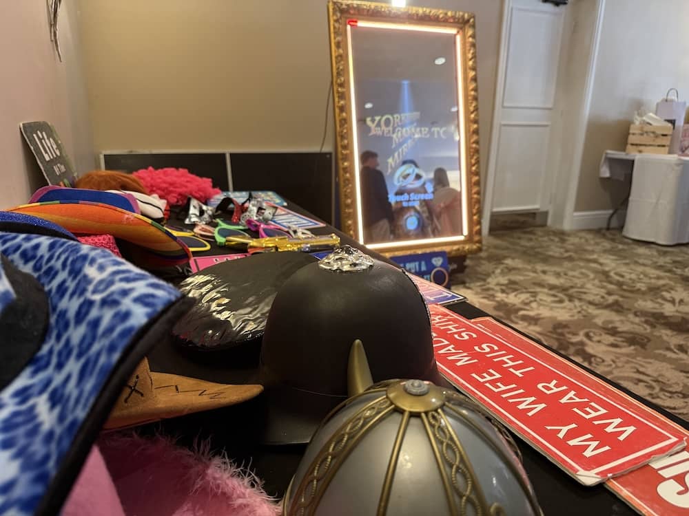 Yorkshire Magic Mirror setup in the Ribston Suite at The Bridge