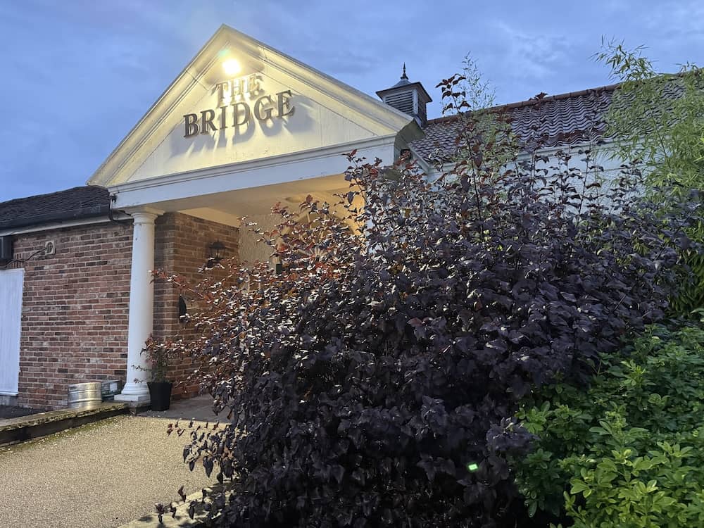 The Bridge wedding venue on a rainy August evening