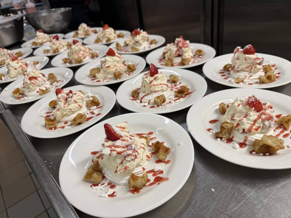 Wedding carvery desserts at The Bridge