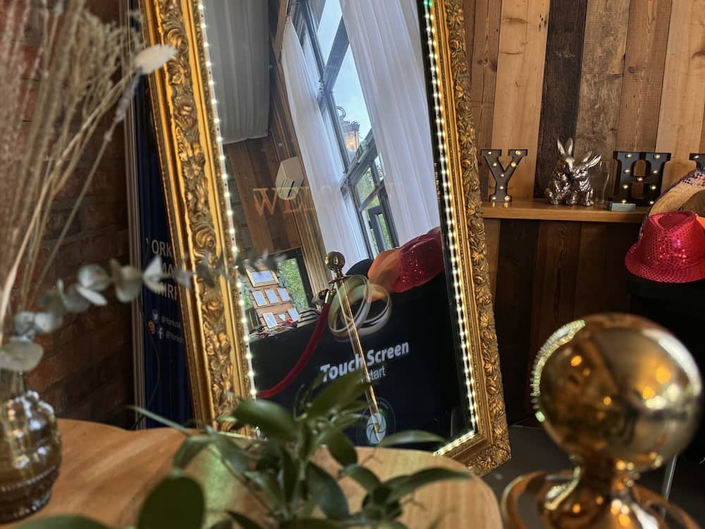 Magic Mirror setup at Bunny Hill wedding venue in East Yorkshire