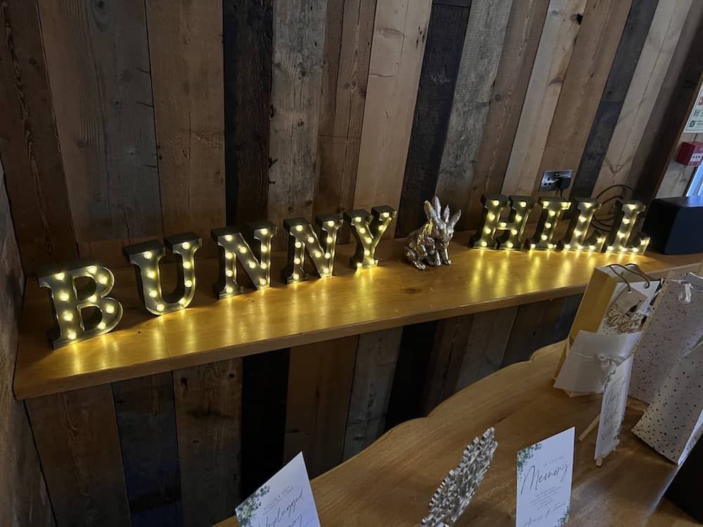 Bunny Hill wedding venue detail signage