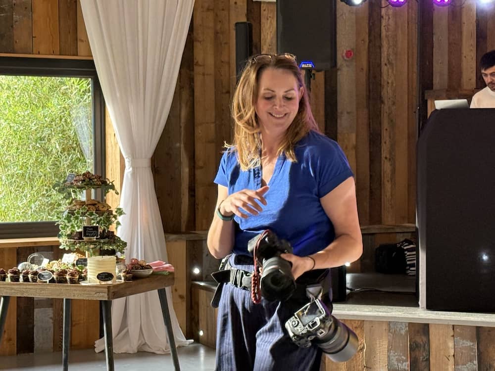 Lisa from Drawn by Light Photo working at Bunny Hill wedding