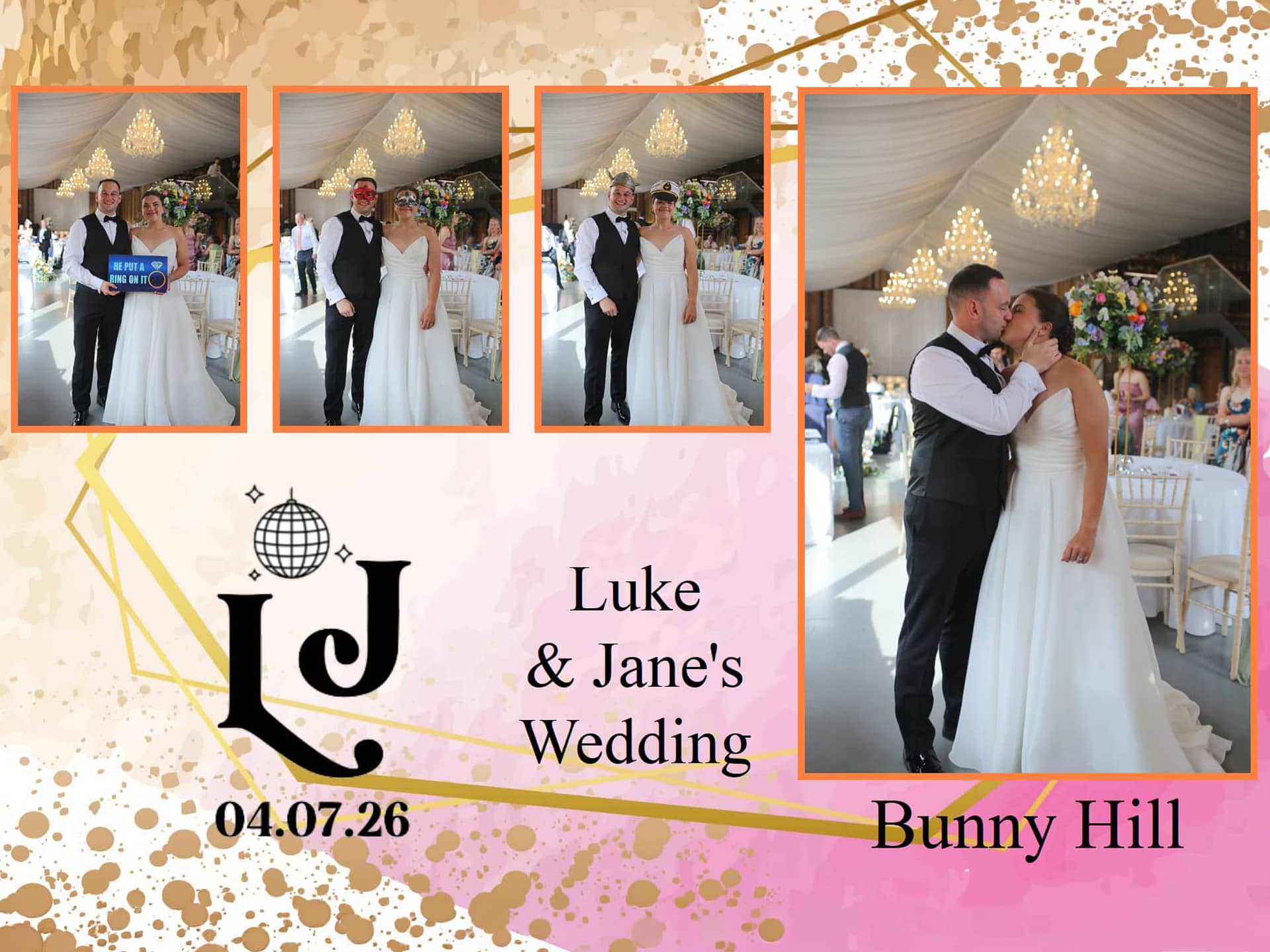 Magic Mirror setup at Bunny Hill for Luke and Jane's wedding