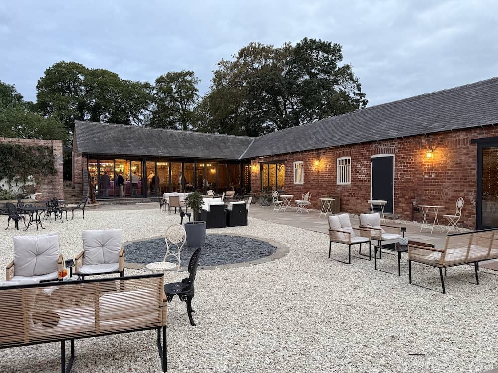 Courtyard at Camblesforth Hall during a wedding
