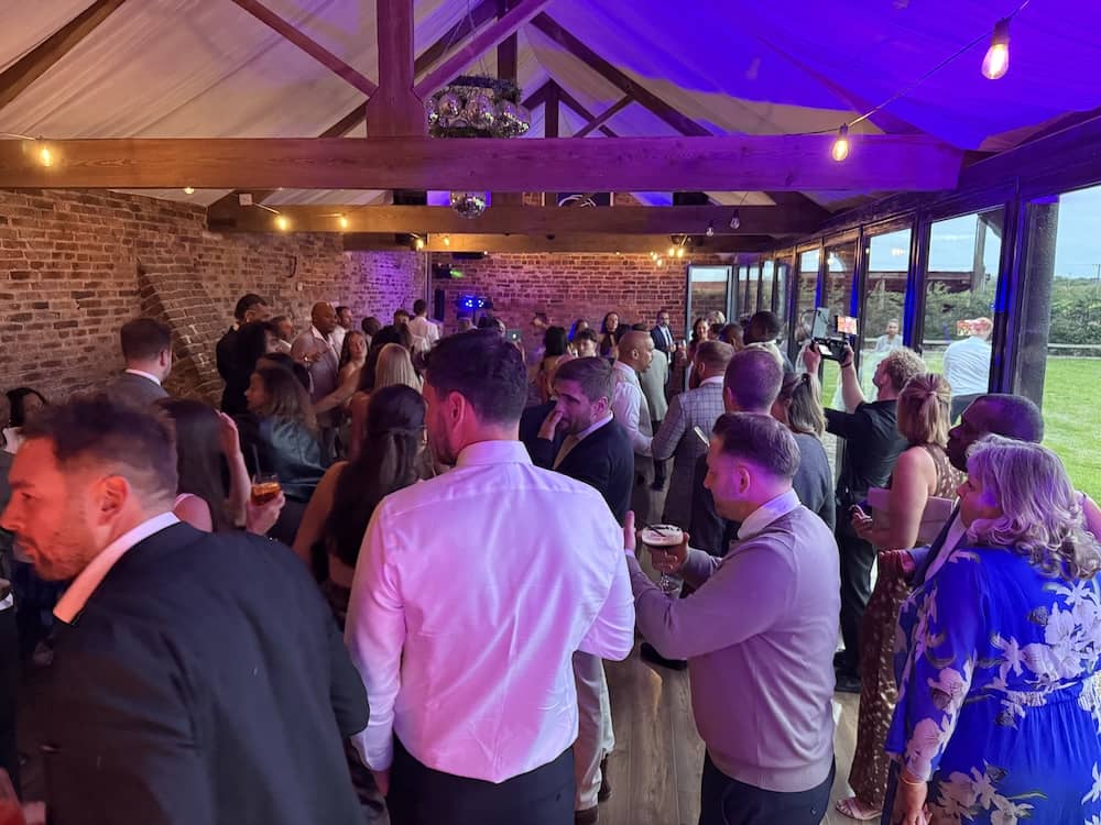 Busy wedding party at Camblesforth Hall