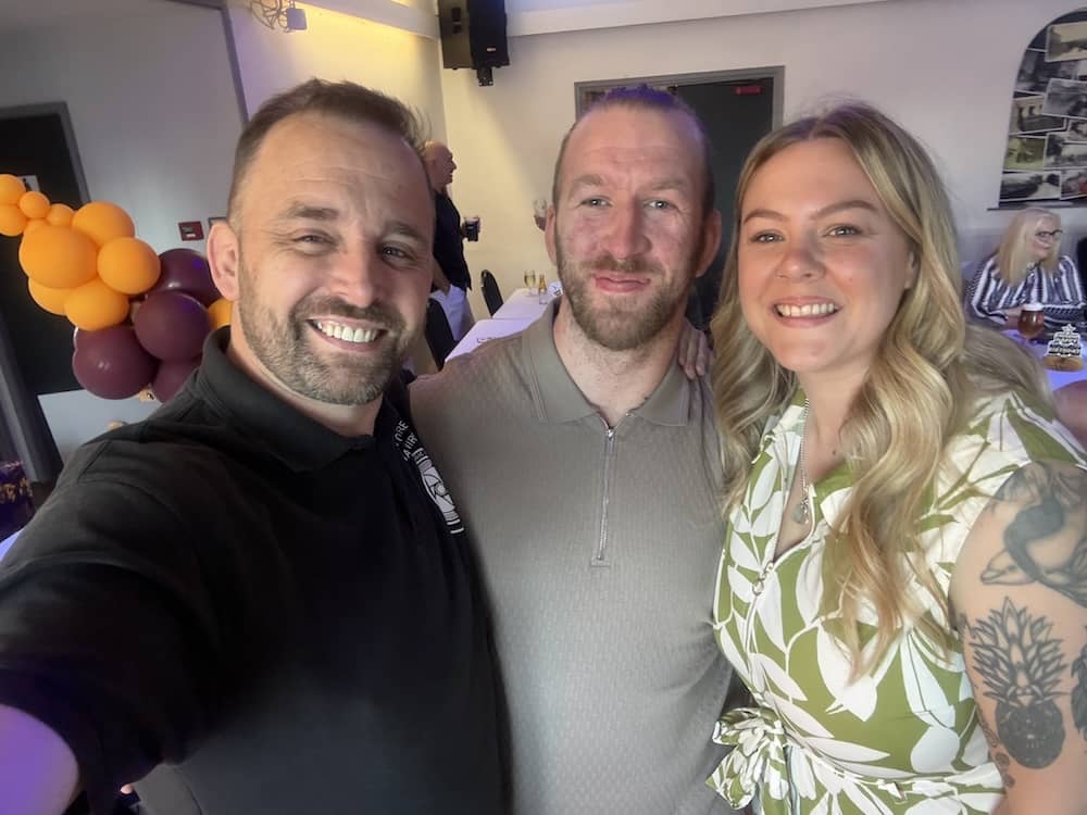 Dean with Simon and Amy at John's surprise 60th birthday