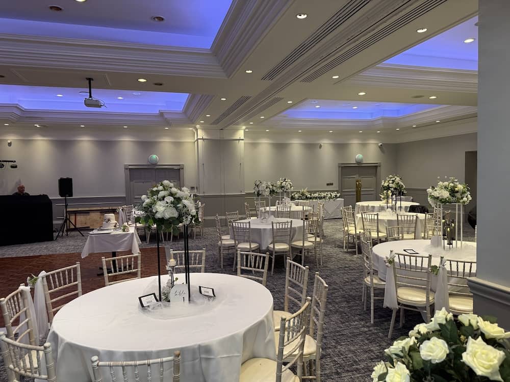 Wedding reception room at Fairfield Manor