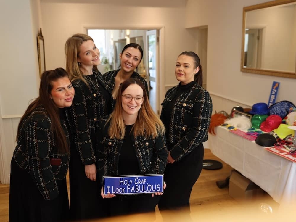Guests using Magic Mirror at Hackness Grange wedding fayre