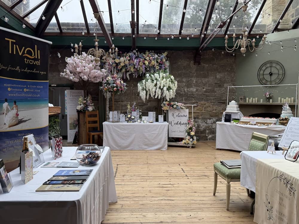 Wedding suppliers exhibiting in the Orangery at Hodroyd Hall