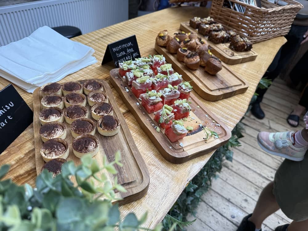 Food served during the Hodroyd Hall Wedding Fayre