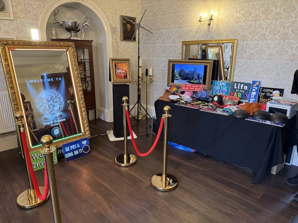 Yorkshire Magic Mirror wedding fayre stand inside Hodroyd Hall