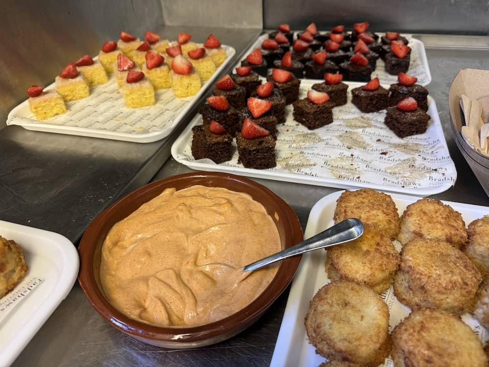 Supplier lunch provided by Bradshaw's at the Hospitium wedding fayre