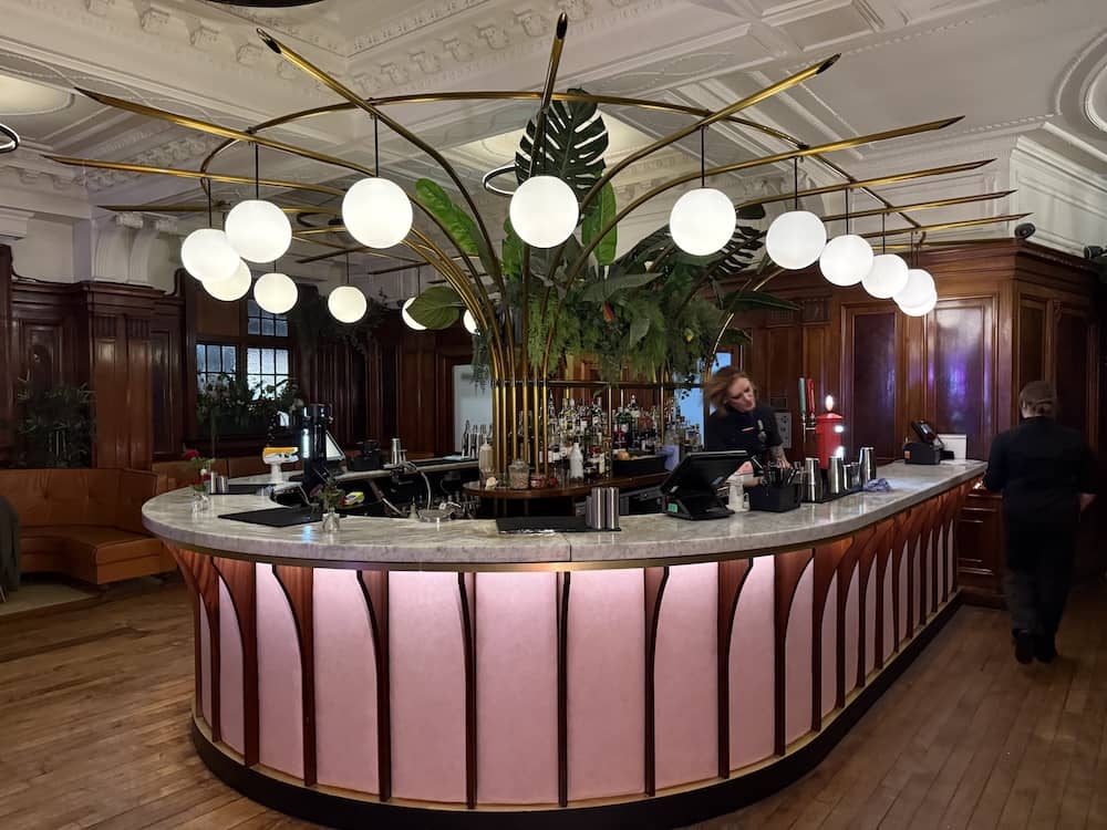 Circular bar inside Impossible York during a wedding
