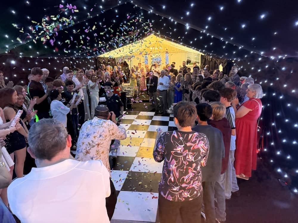 Joe's Bar Mitzvah party in a black star-cloth marquee in North Leeds