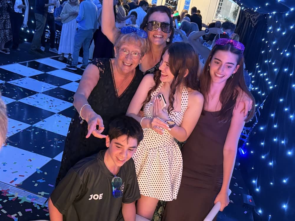 Joe with Susan, Jemimah and Martha at the Magic Mirror