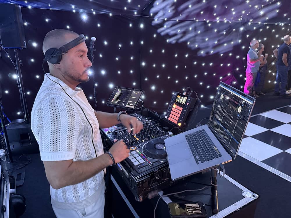 Robin DJing at Joe's Bar Mitzvah