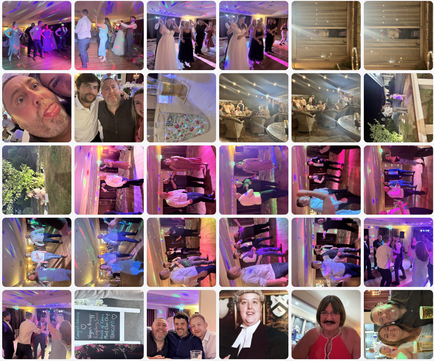 Wedding dance floor, selfies and older memories shared by guests using Yorkshire Magic Memories