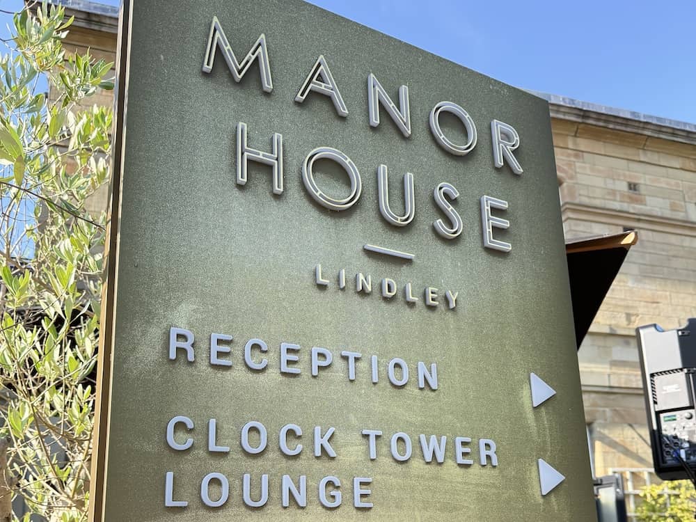 Manor House Lindley entrance sign
