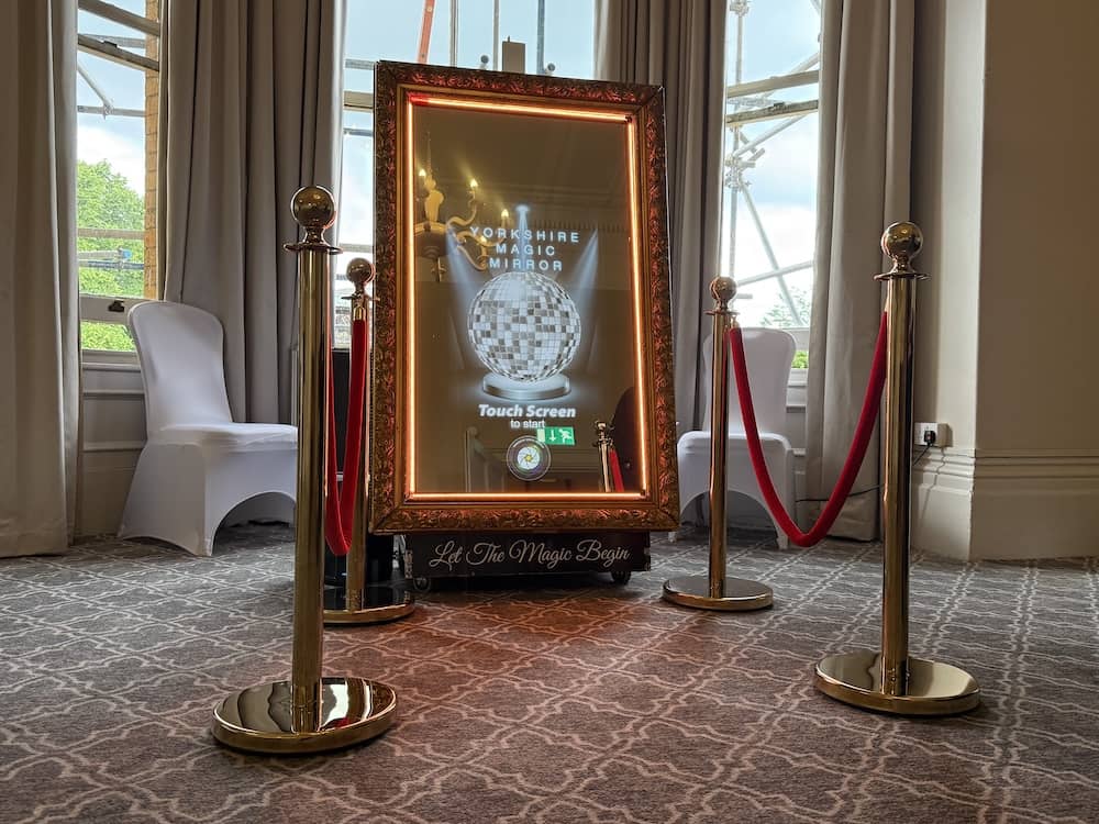 Magic Mirror setup in the Minster Room at The Milner for Anna and Andrew's wedding