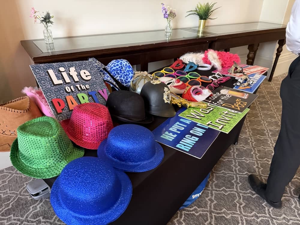 Magic Mirror props table at The Milner wedding