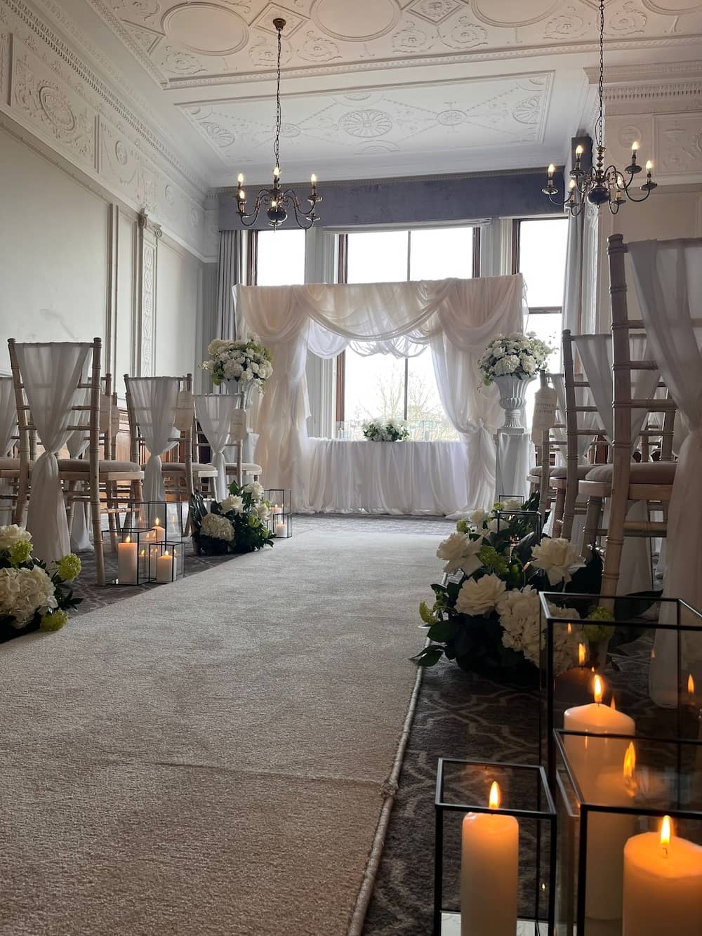 Styled wedding florals and venue styling at The Milner York