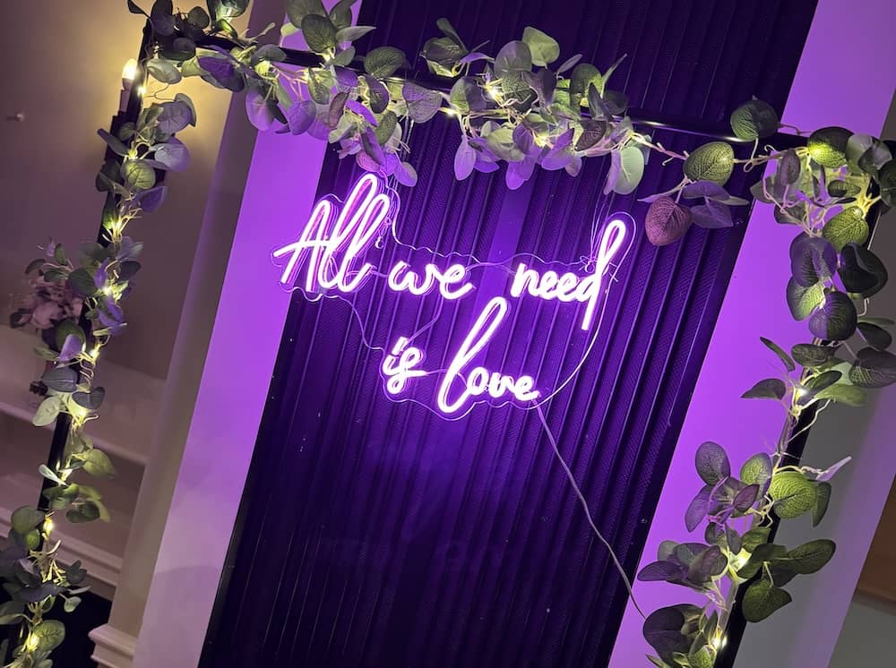 Wedding reception styling at Oulton Hall