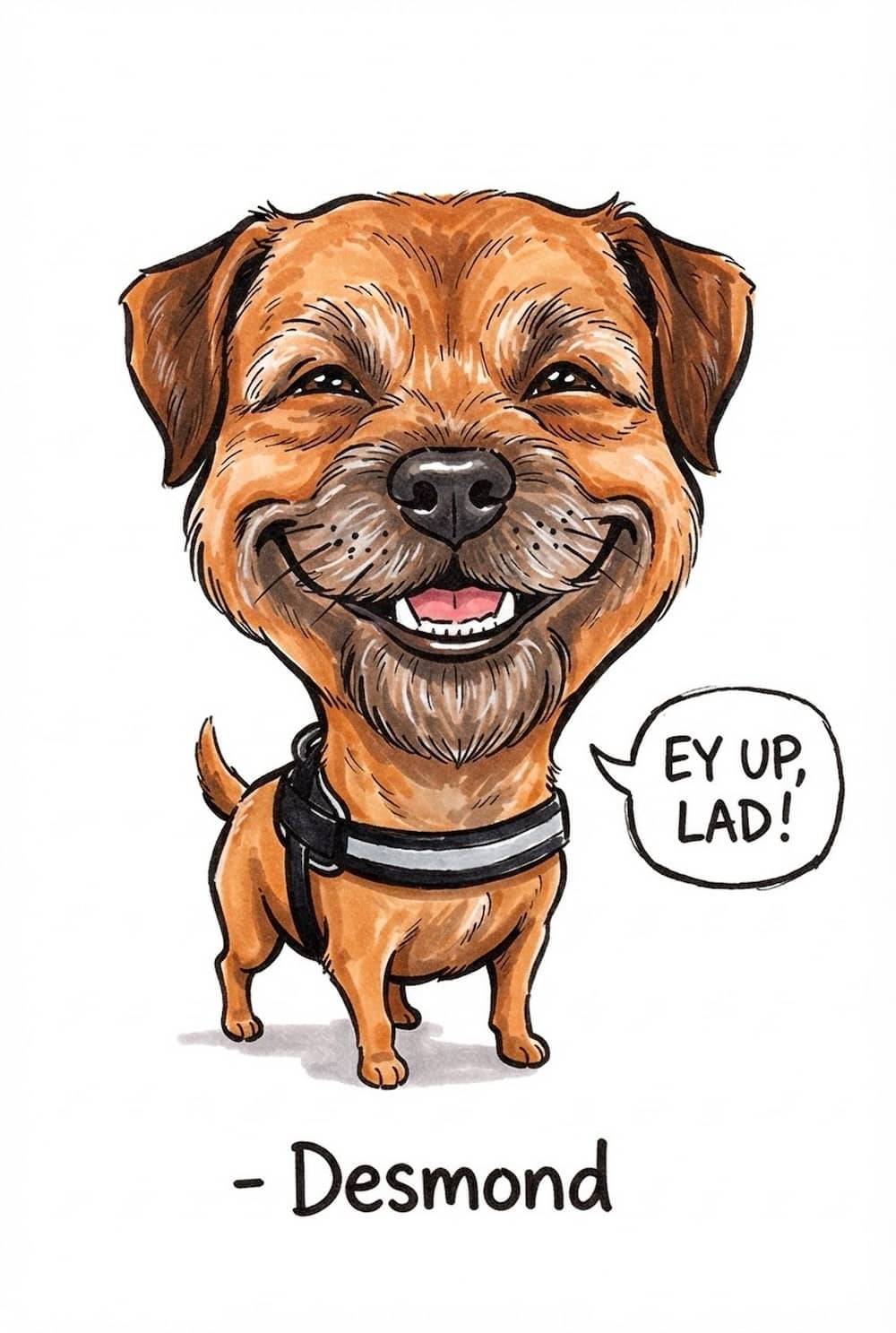 Pet caricatures created from phone photographs at Oulton Hall wedding fayre