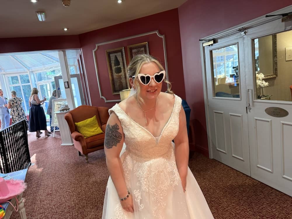Bride Lizzie using the Magic Mirror