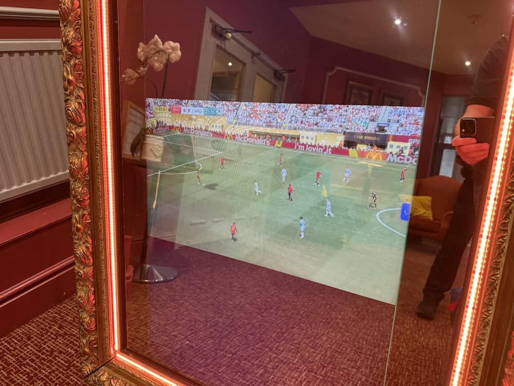 World Cup Final shown on the venue projector