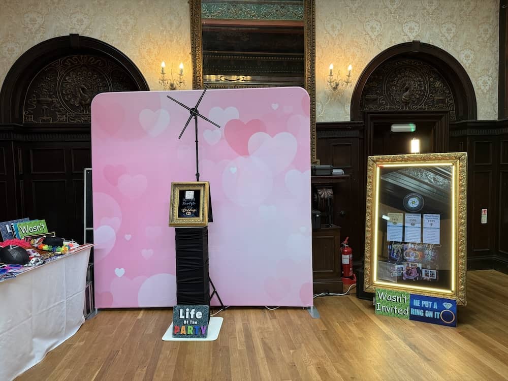 Magic Mirror positioned in different Yorkshire wedding venues