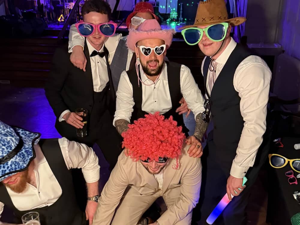 Magic Mirror photographs at different stages of a wedding evening