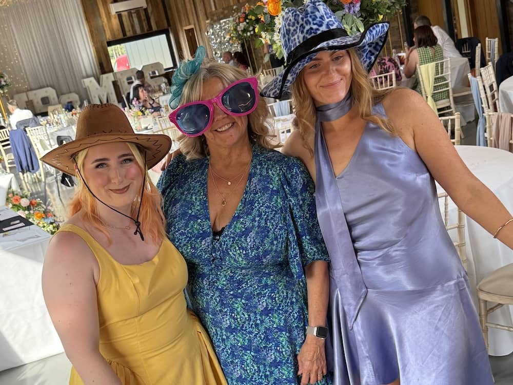 Wedding guests using Magic Mirror props