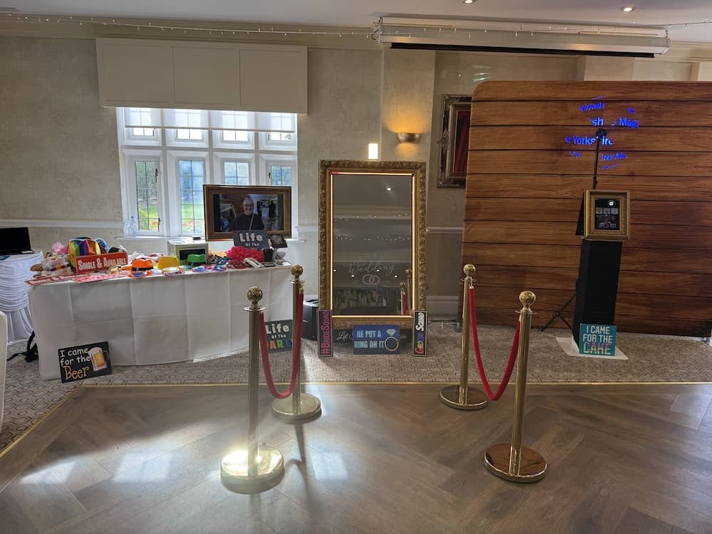 Yorkshire Magic Memories and Magic Mini setup at Rogerthorpe Manor wedding fayre