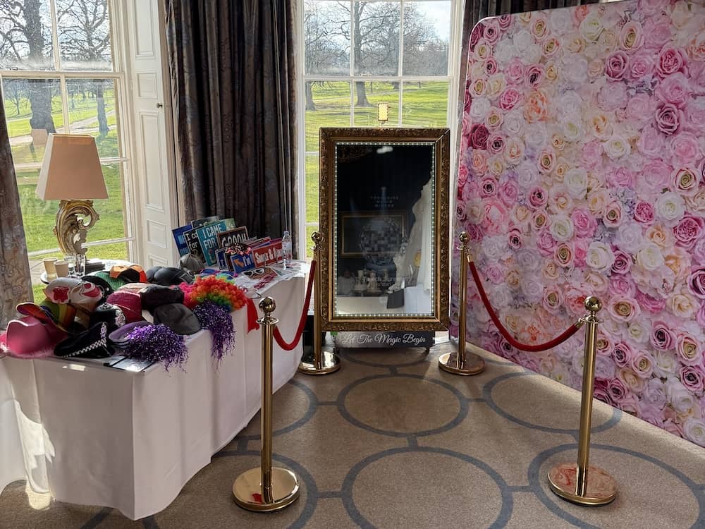 Magic Mirror setup in the bar room at Rudding Park wedding