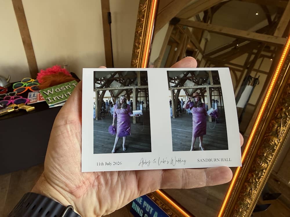 Abby and Luke’s first Magic Mirror print at Sandburn Hall