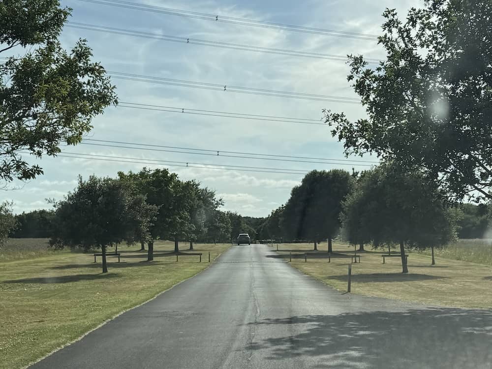 Entrance drive approaching Sandburn Hall