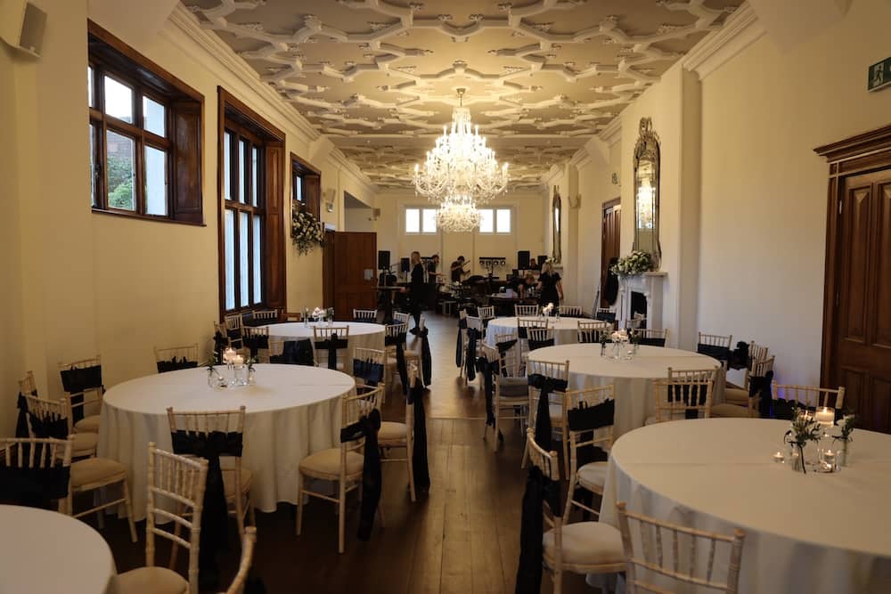 Dining room interior at Thicket Priory wedding venue