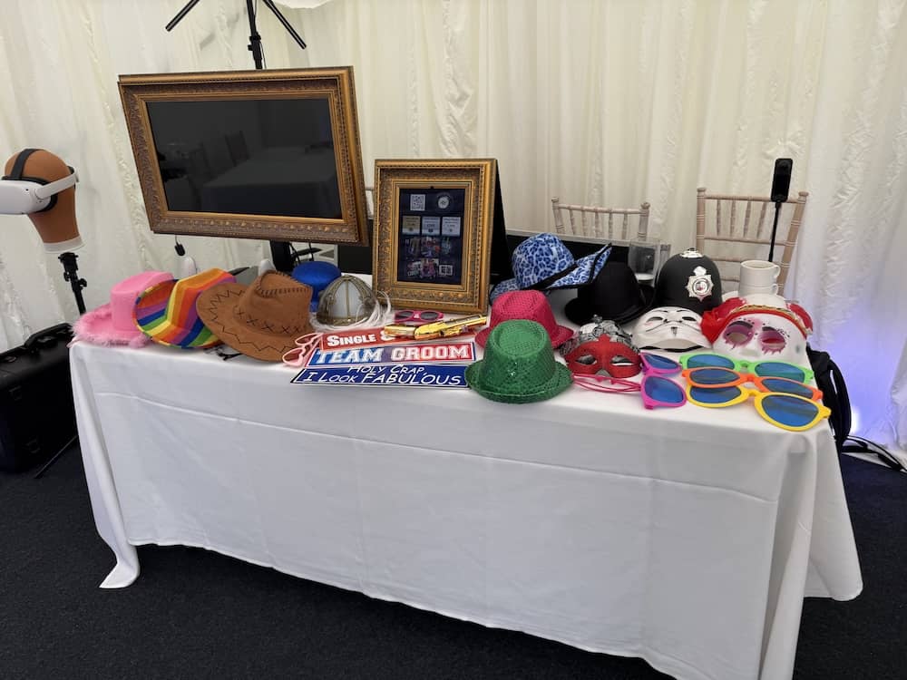 Yorkshire Magic Mirror stand ready inside the Woodsome Hall marquee