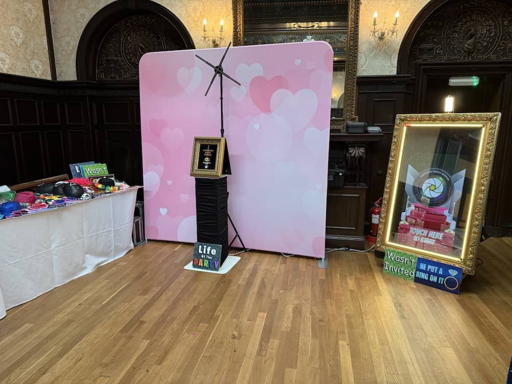 Yorkshire Magic Mirror setup at Wortley Hall wedding fayre