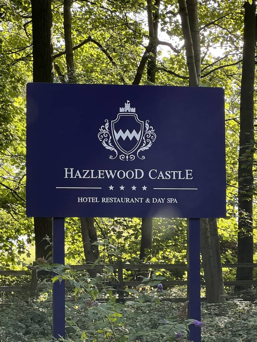 Hazlewood Castle Tadcaster Wedding August 2023 Sign