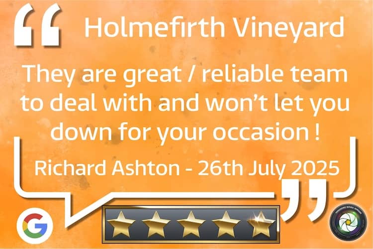 Richard & Libby wedding at Holmefirth Vineyard (July 2025)