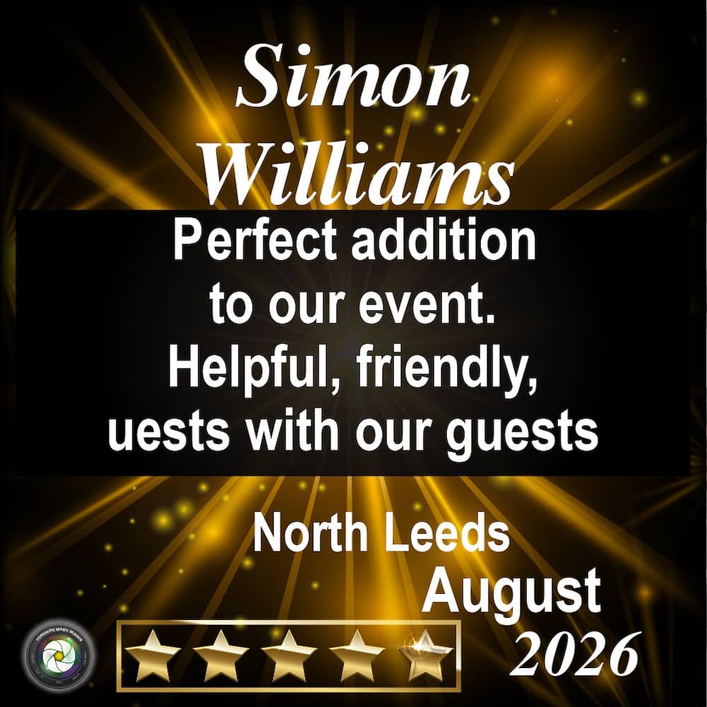 5-star review from Simon Willimas and Joe's Mitzah for Magic Mirror