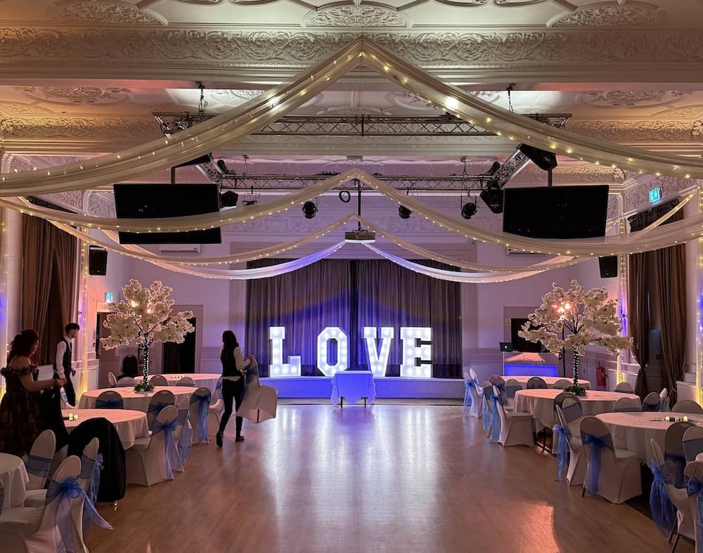 Wedding guests enjoying the Magic Mirror at The Crown Hotel Harrogate