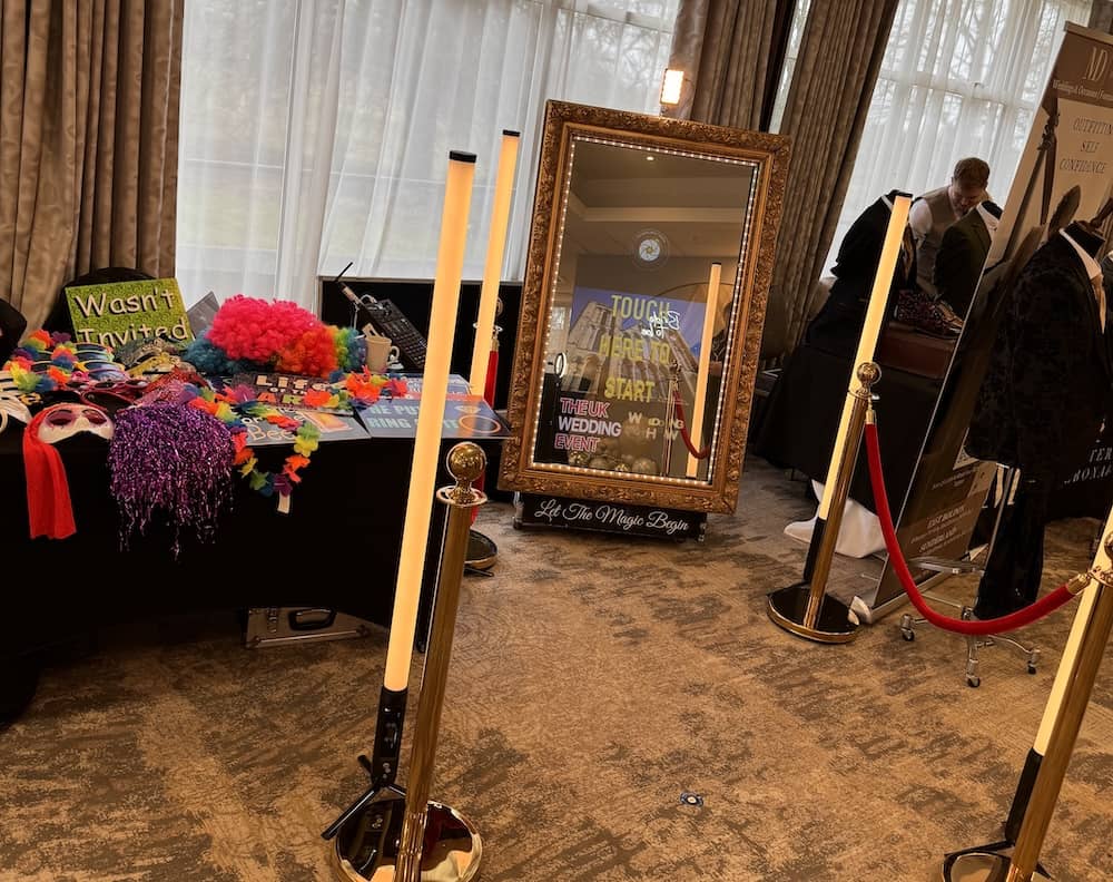 Wedding guests enjoying the Magic Mirror at Delta York